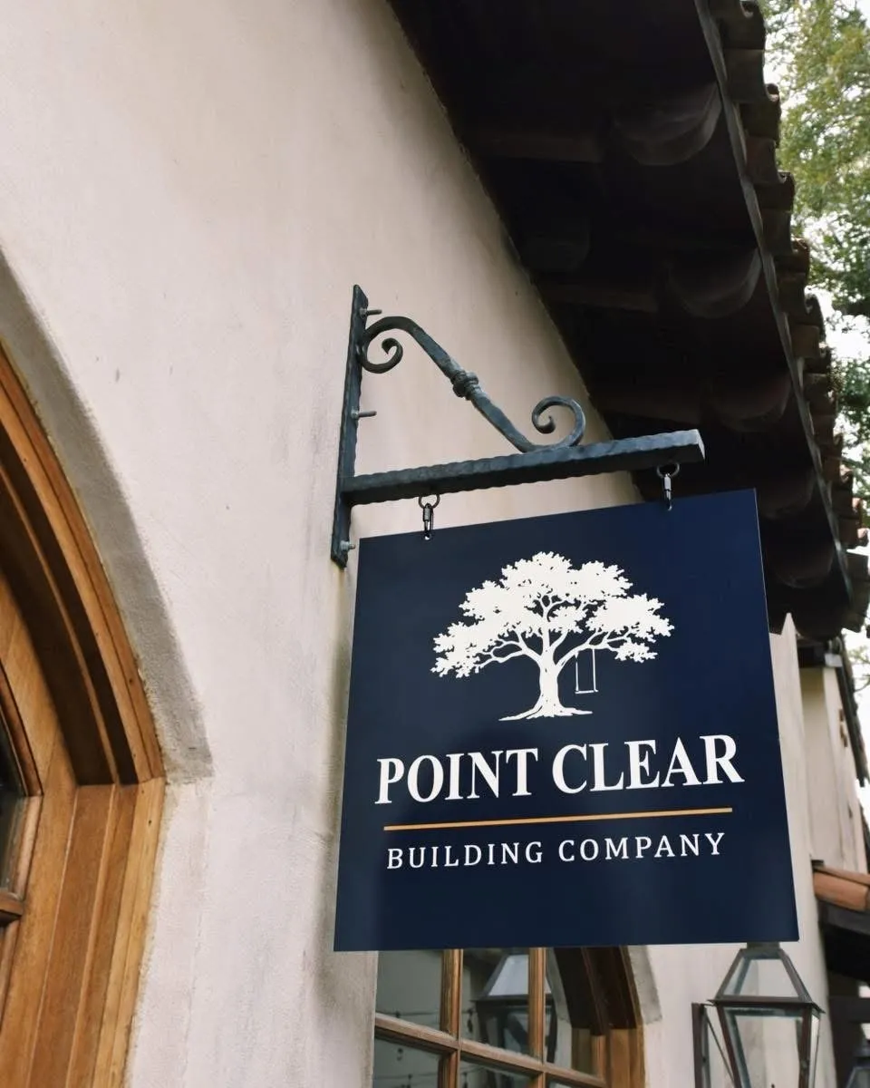 Point Clear Building Company hanging sign